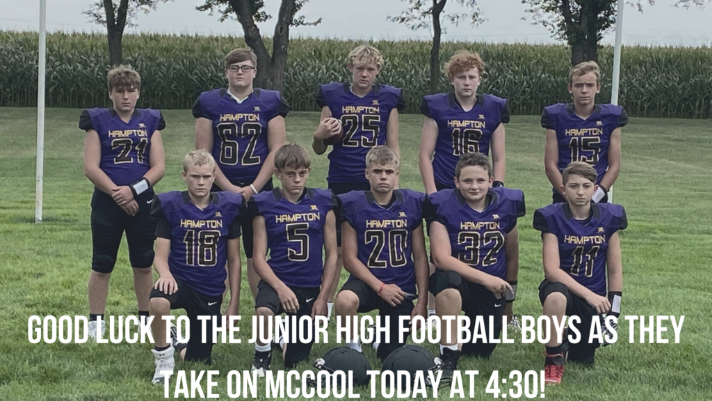 Go support the Hampton Junior High Football boys today!  