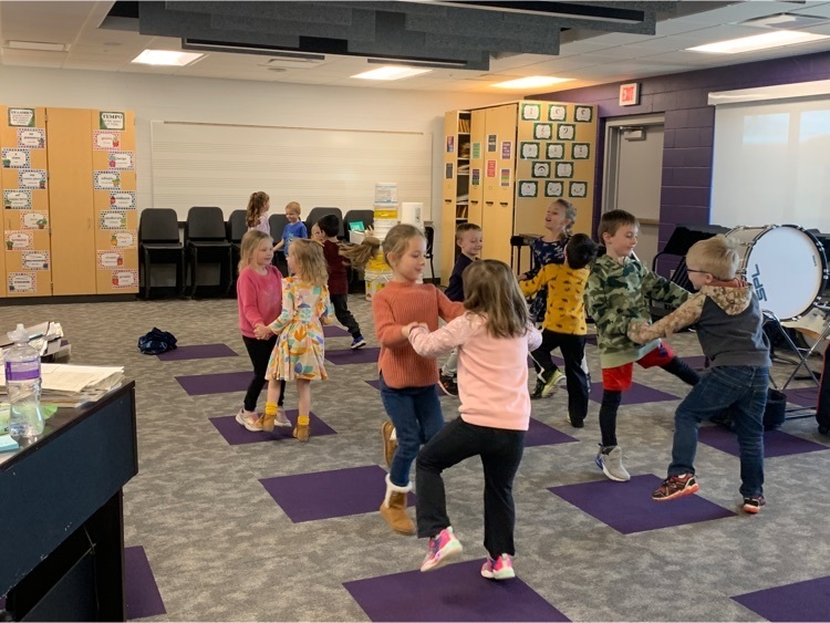 Kindergarten learned some fun dances in music today.