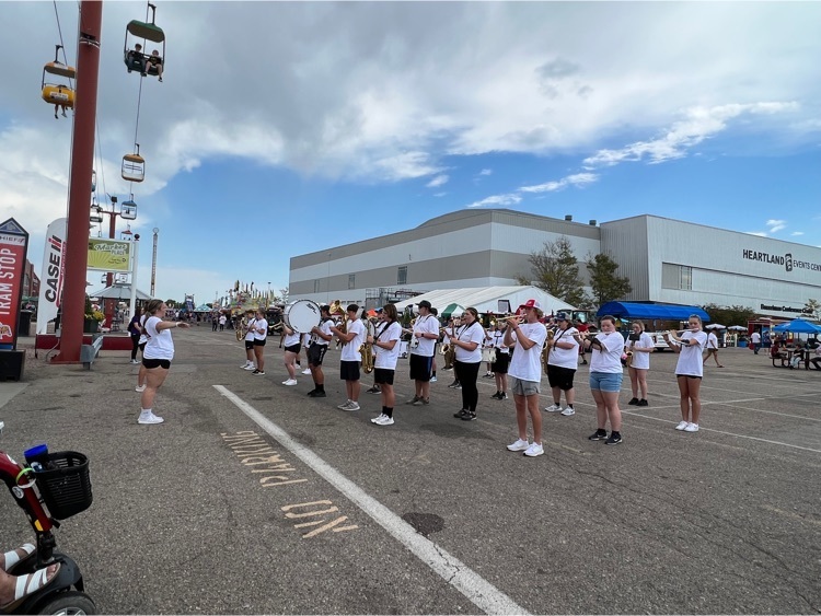 The band performed for a crowd today at the State Fair.